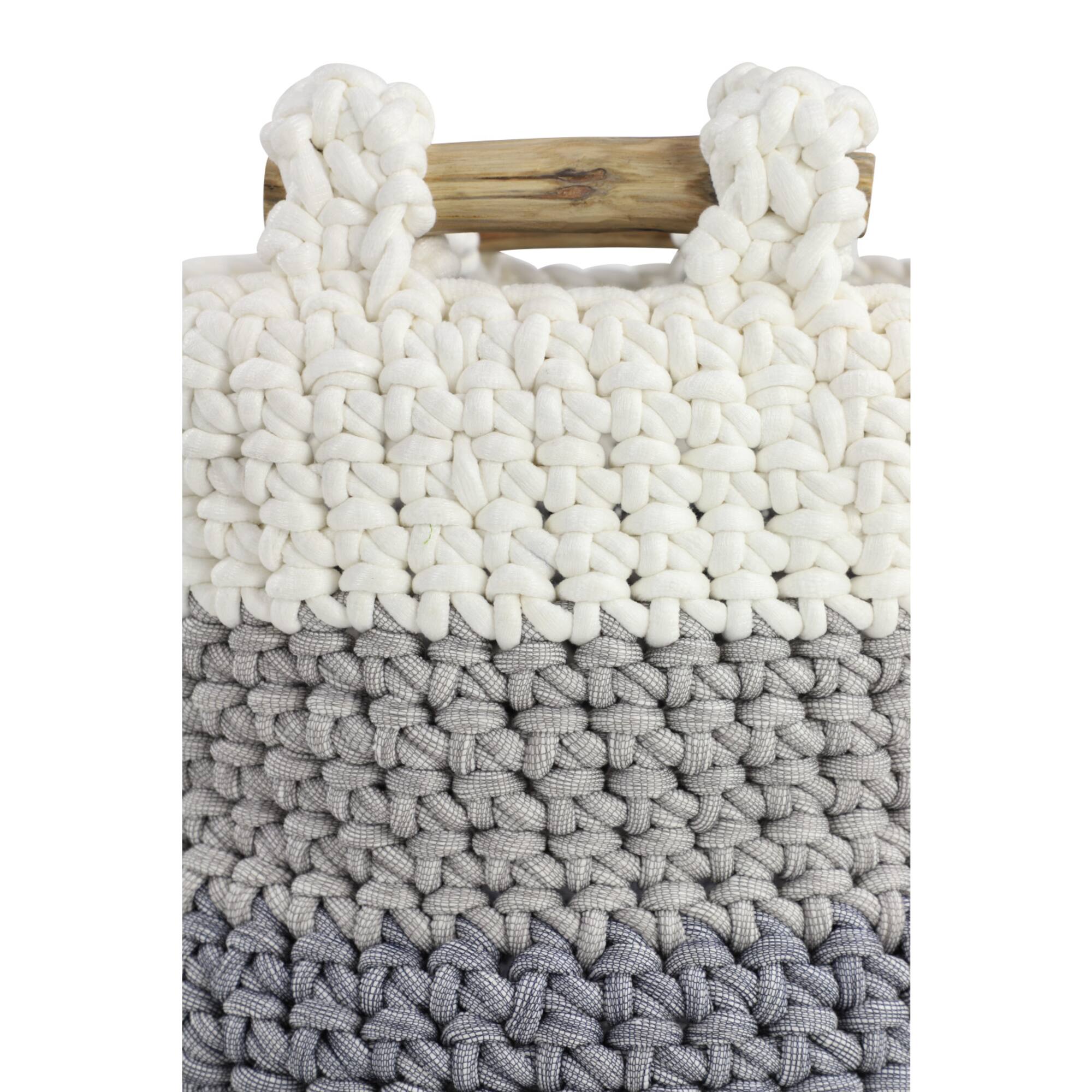 Gray Polyester Country Storage Basket Set